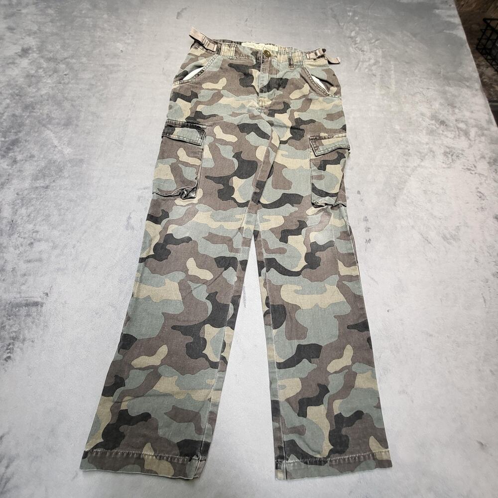 Cabela's Pants Boys 10 Green Camouflage Cargo Twill Relaxed Straight